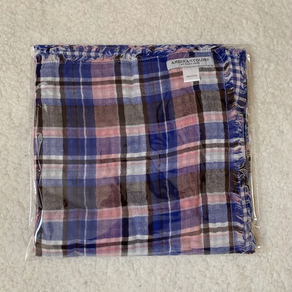 Alex Lehr American Colors Contrast Plaid Scarf - Picture 2 of 3